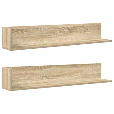 vidaXL Wandregale 2 Stk. Sonoma-Eiche 100x16,5x16,5 cm Holzwerkstoff