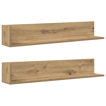 vidaXL Étagères murales 2 pcs Chêne Artisan 100x16,5x16,5 cm Bois d'ingénierie