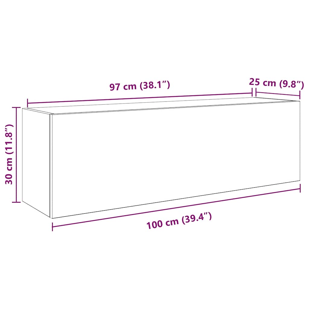 vidaXL Bad-Wandschrank Weiß 100x25x30 cm Holzwerkstoff