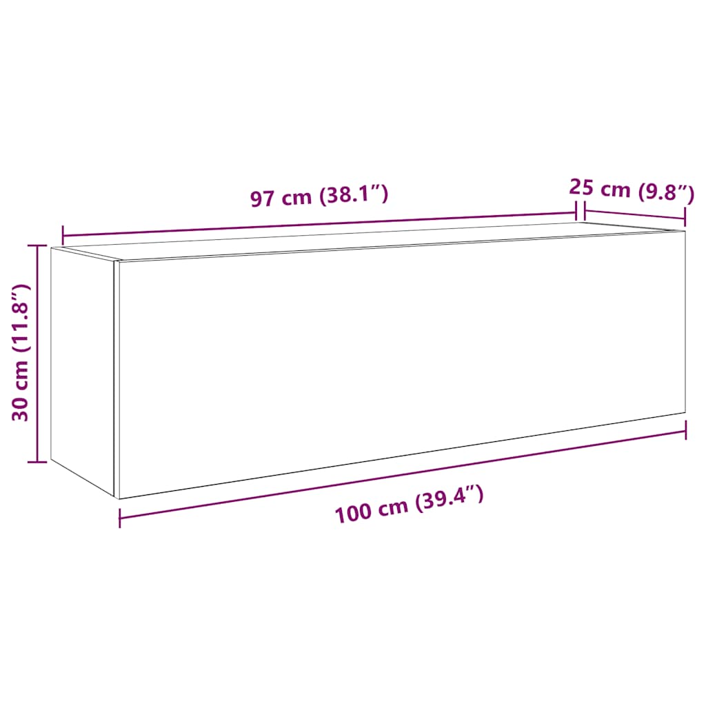 vidaXL Bad-Wandschrank Betongrau 100x25x30 cm Holzwerkstoff