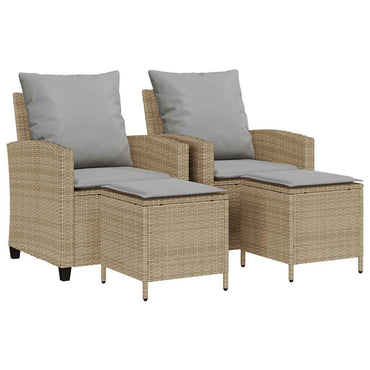 vidaXL Ensemble de canapés de jardin 4 pcs avec coussins en résine tressée beige