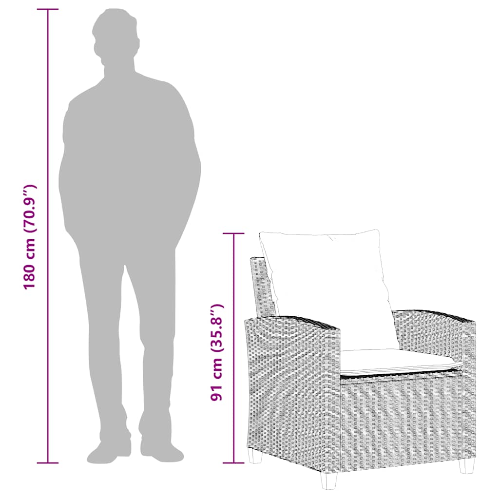 vidaXL Salon de jardin 4 pcs avec coussins Gris clair résine tressée