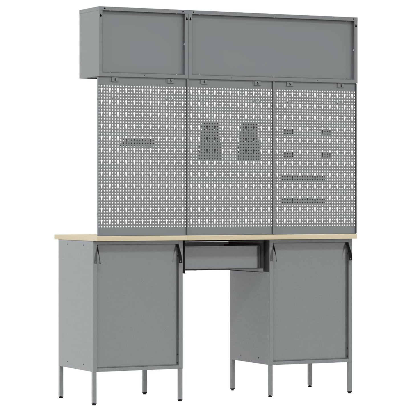 Arbeitsschrankset mit Schubladen mit Speicher 8 pcs Schwarz