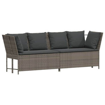 vidaXL Canapé de jardin avec coussins en poly rotin gris