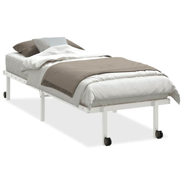 vidaXL Bettgestell ohne Matratze Klappbar Weiß 75x190 cm Stahl