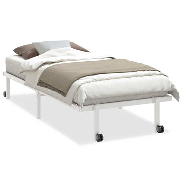 vidaXL Bettgestell ohne Matratze Klappbar Weiß 90x200 cm Stahl