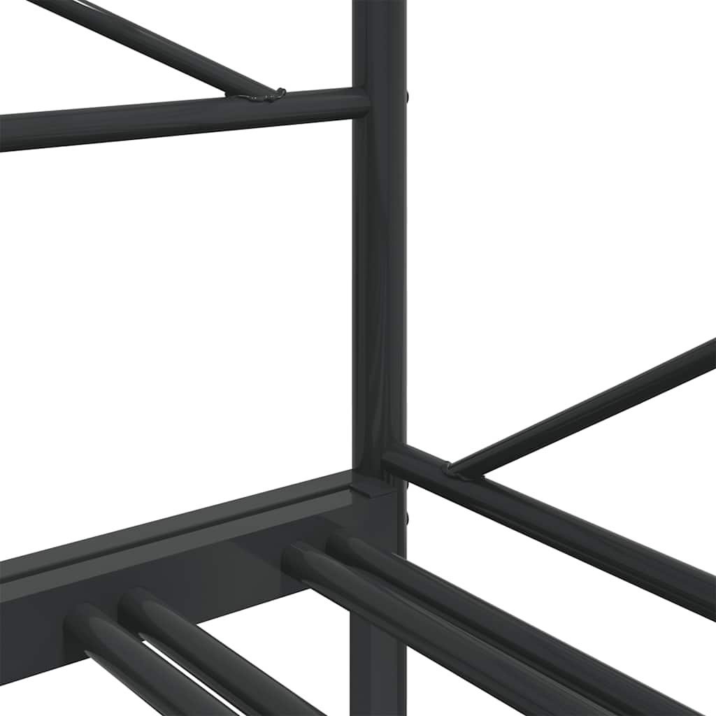 vidaXL Tagesbett Ausziehbar ohne Matratze Schwarz 80x200 cm Stahl