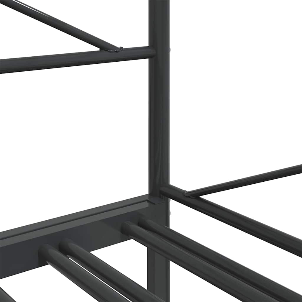 vidaXL Tagesbett Ausziehbar ohne Matratze Schwarz 107x203 cm Stahl