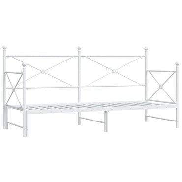 vidaXL Tagesbett Ausziehbar ohne Matratze Weiß 80x200 cm Stahl