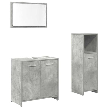 vidaXL Ensemble de meubles de salle de bain 3 pcs Gris béton Bois d'ingénierie