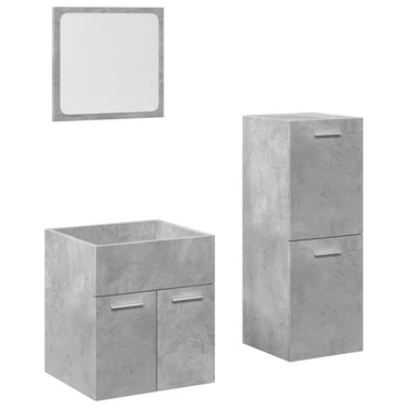 vidaXL Ensemble de meubles de salle de bain 3 pcs Gris béton Bois d'ingénierie