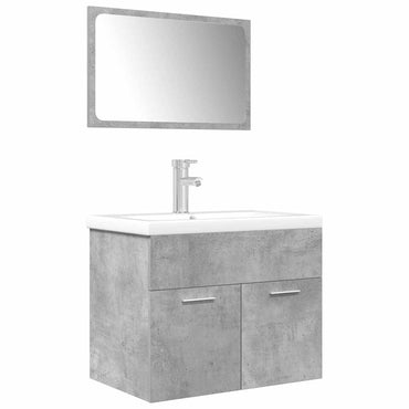 vidaXL Ensemble de meubles de salle de bain 3 pcs Gris béton Bois d'ingénierie