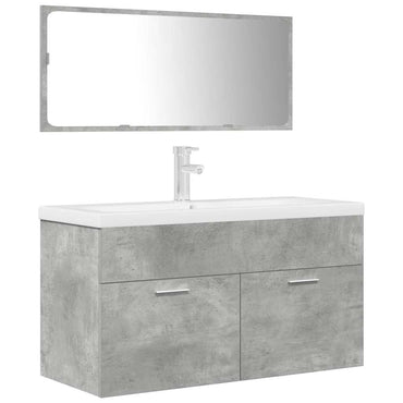 vidaXL Ensemble de meubles de salle de bain 3 pcs Gris béton Bois d'ingénierie