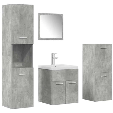 vidaXL Ensemble de meubles de salle de bain 5 pcs Gris béton Bois d'ingénierie
