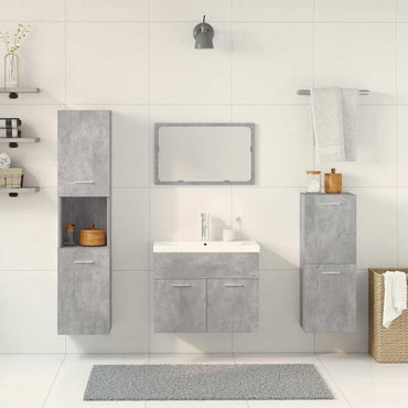 vidaXL Ensemble de meubles de salle de bain 5 pièces Gris béton Bois d'ingénierie