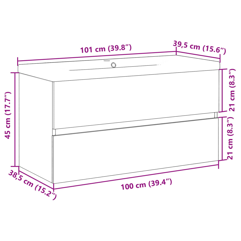 vidaXL Ensemble de meubles de salle de bain 2 pcs Gris béton Bois d'ingénierie