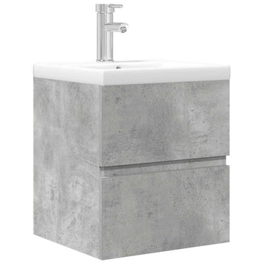 vidaXL Ensemble de meubles de salle de bain 2 pcs Gris béton Bois d'ingénierie