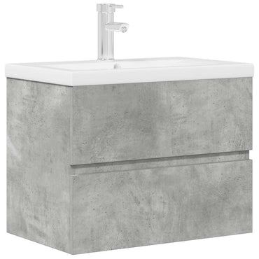 vidaXL Ensemble de meubles de salle de bain 2 pcs Gris béton Bois d'ingénierie