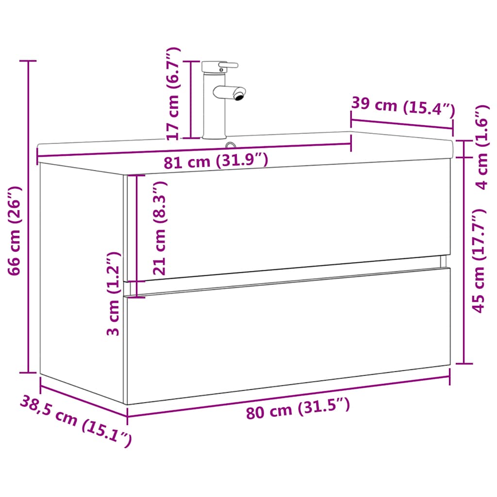 vidaXL Ensemble de meubles de salle de bain 2 pcs Gris béton Bois d'ingénierie