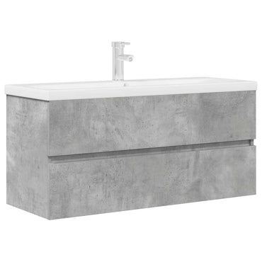 vidaXL Ensemble de meubles de salle de bain 2 pcs Gris béton Bois d'ingénierie