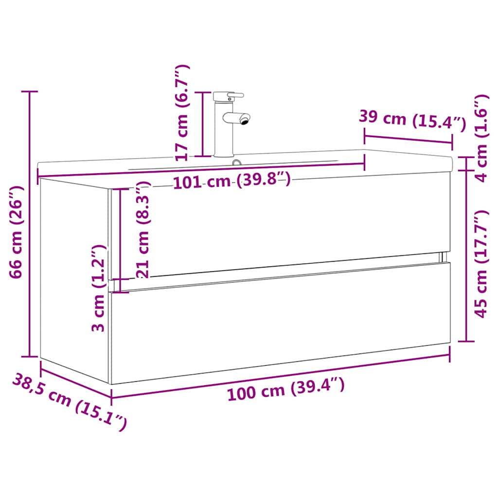 vidaXL Ensemble de meubles de salle de bain 2 pcs Gris béton Bois d'ingénierie