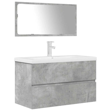 vidaXL Ensemble de meubles de salle de bain 3 pcs Gris béton Bois d'ingénierie