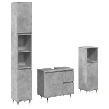 vidaXL Ensemble de meubles de salle de bain 3 pcs Gris béton Bois d'ingénierie