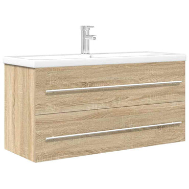 vidaXL Ensemble de meubles de salle de bain 2 pièces Aggloméré chêne Sonoma