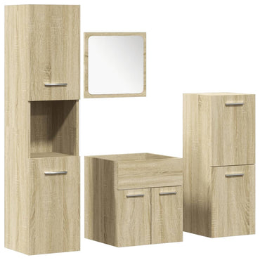 vidaXL Meuble de salle de bain 4 pcs Aggloméré Sonoma Chêne