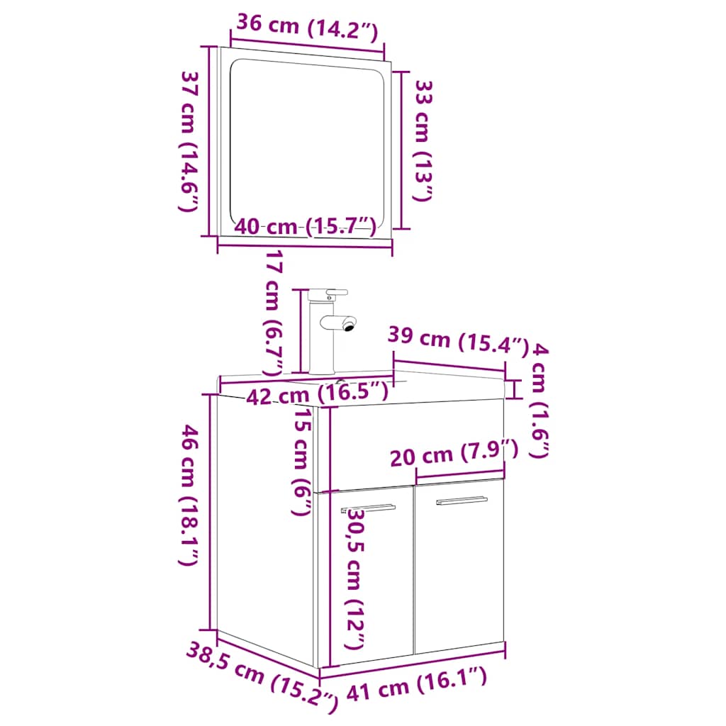 vidaXL Ensemble de meubles de salle de bain 3 pcs Chêne Sonoma Aggloméré