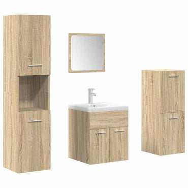 vidaXL Ensemble de 5 meubles de salle de bain en aggloméré chêne sonoma