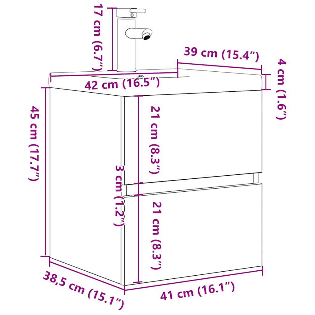 vidaXL Ensemble de meubles de salle de bain 2 pièces Aggloméré chêne Sonoma