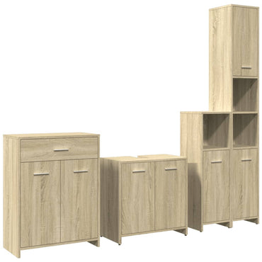 vidaXL Meuble de salle de bain 4 pcs Aggloméré Chêne Sonoma