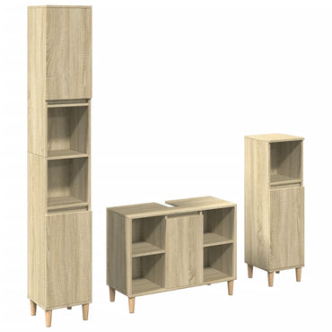 vidaXL Ensemble de meubles de salle de bain 3 pcs Chêne Sonoma Aggloméré