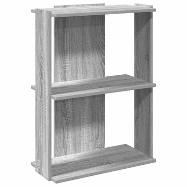 vidaXL Bücherregal 3 Böden Grau Sonoma 60x30x80 cm Holzwerkstoff