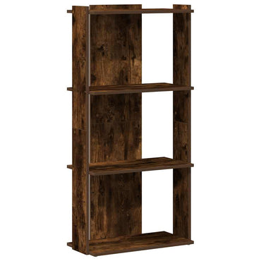 vidaXL Bücherregal 3 Böden Räuchereiche 60x30x120 cm Holzwerkstoff