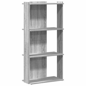 vidaXL Bücherregal 3 Böden Grau Sonoma 60x30x120 cm Holzwerkstoff