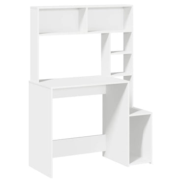 vidaXL Bureau avec étagère Blanc 100x45x140 cm Bois d'ingénierie