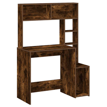 vidaXL Bureau avec étagère Chêne fumé 100x45x140 cm Bois d'ingénierie