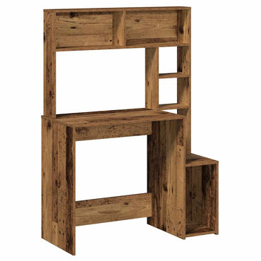 vidaXL Schreibtisch mit Regal Altholz-Optik 100x45x140cm Holzwerkstoff