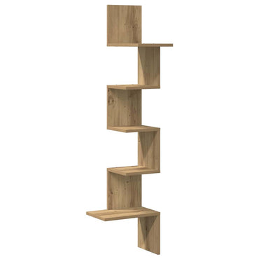 vidaXL Wand-Eckregal Artisan-Eiche 32x32x127,5 cm Holzwerkstoff