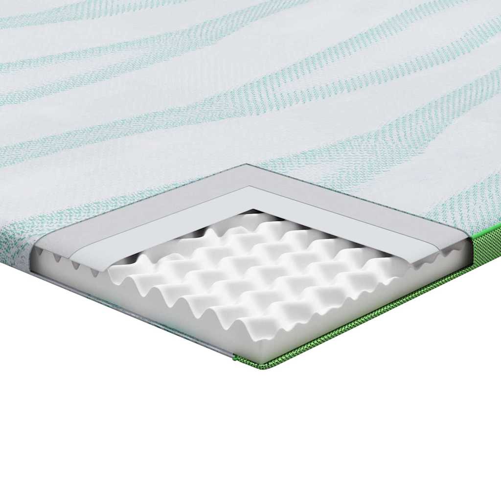 Matratzenauflage Weiß und Grün 140 x 200 cm Jacquard Stoff