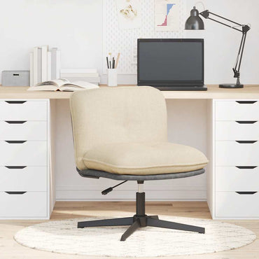 vidaXL Bürostuhl Drehbar Creme Stoff