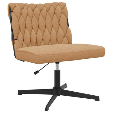 vidaXL Bürodrehstuhl Beige Gelockter wollähnlicher Stoff