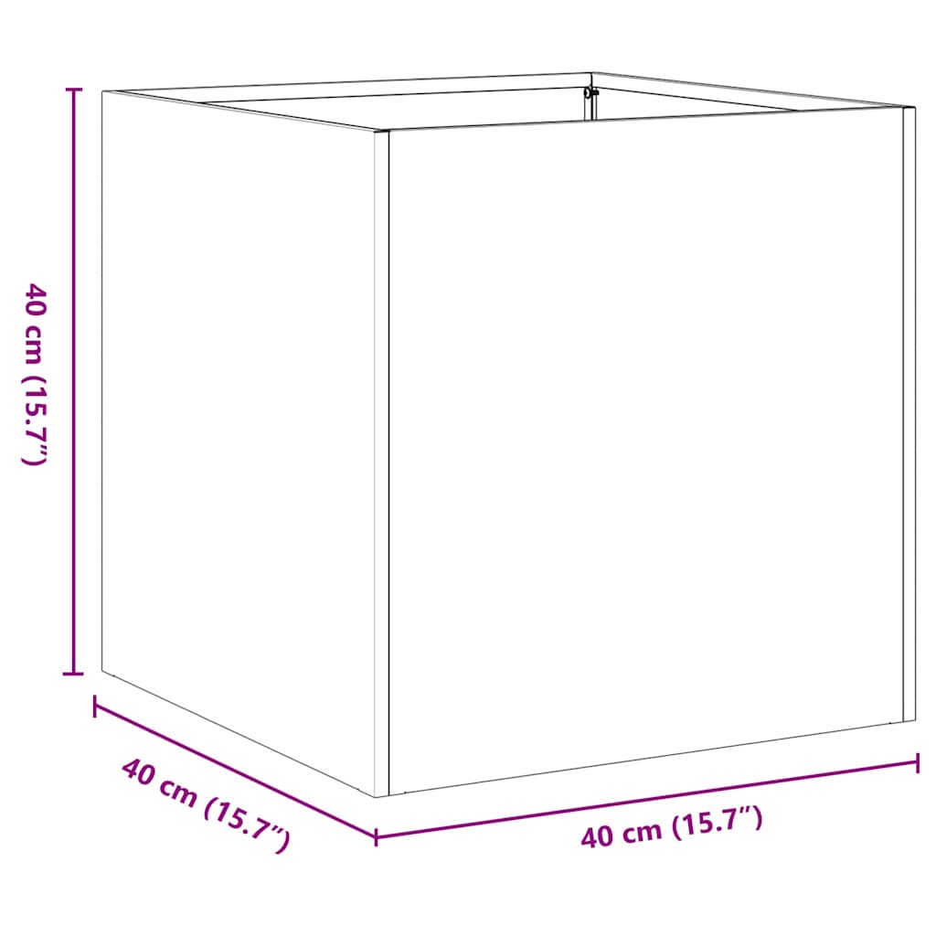 vidaXL Jardinière Anthracite 40x40x40 cm Acier laminé à froid