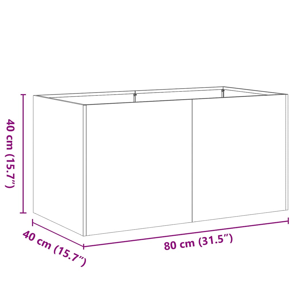vidaXL Pflanzkübel Anthrazit 80x40x40 cm Kaltgewalzter Stahl
