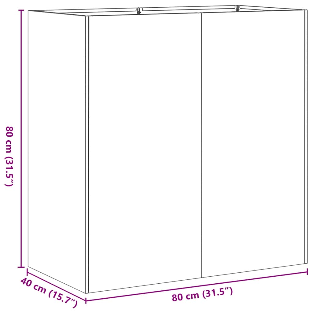 vidaXL Pflanzkübel Schwarz 80x40x80 cm Kaltgewalzter Stahl