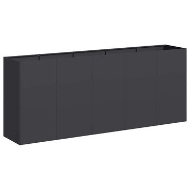 vidaXL Pflanzkübel Schwarz 200x40x80 cm Kaltgewalzter Stahl