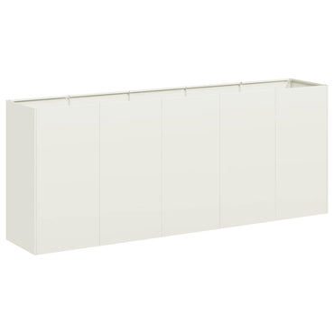 vidaXL Pflanzkübel Weiß 200x40x80 cm Kaltgewalzter Stahl