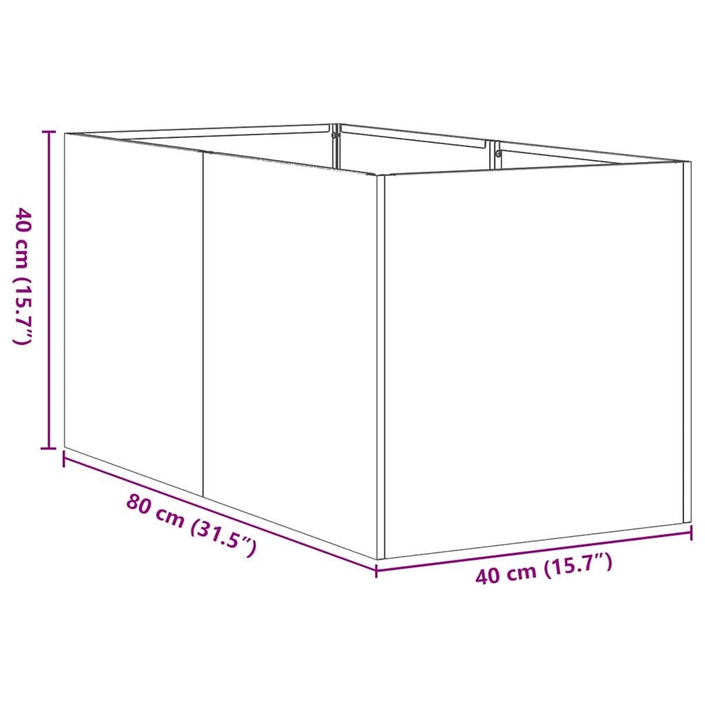 vidaXL Jardinière 40x80x40 cm acier galvanisé